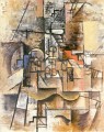 Guitarra y pipa de vidrio 1912 cubismo Pablo Picasso